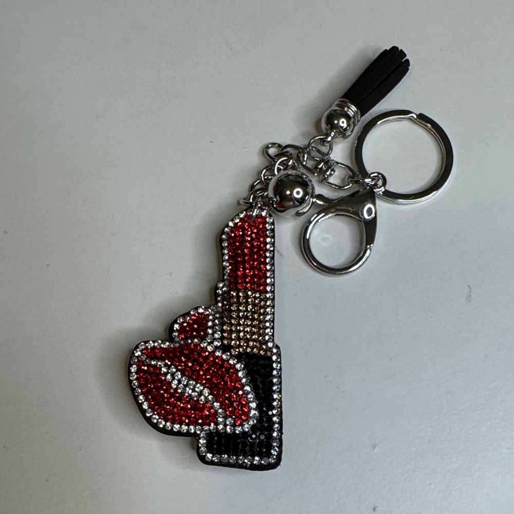 Red and Black Lipstick Keychain